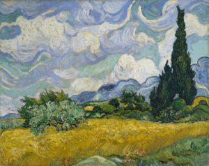 Vincent VAN GOGH: Wheatfield with cypresses